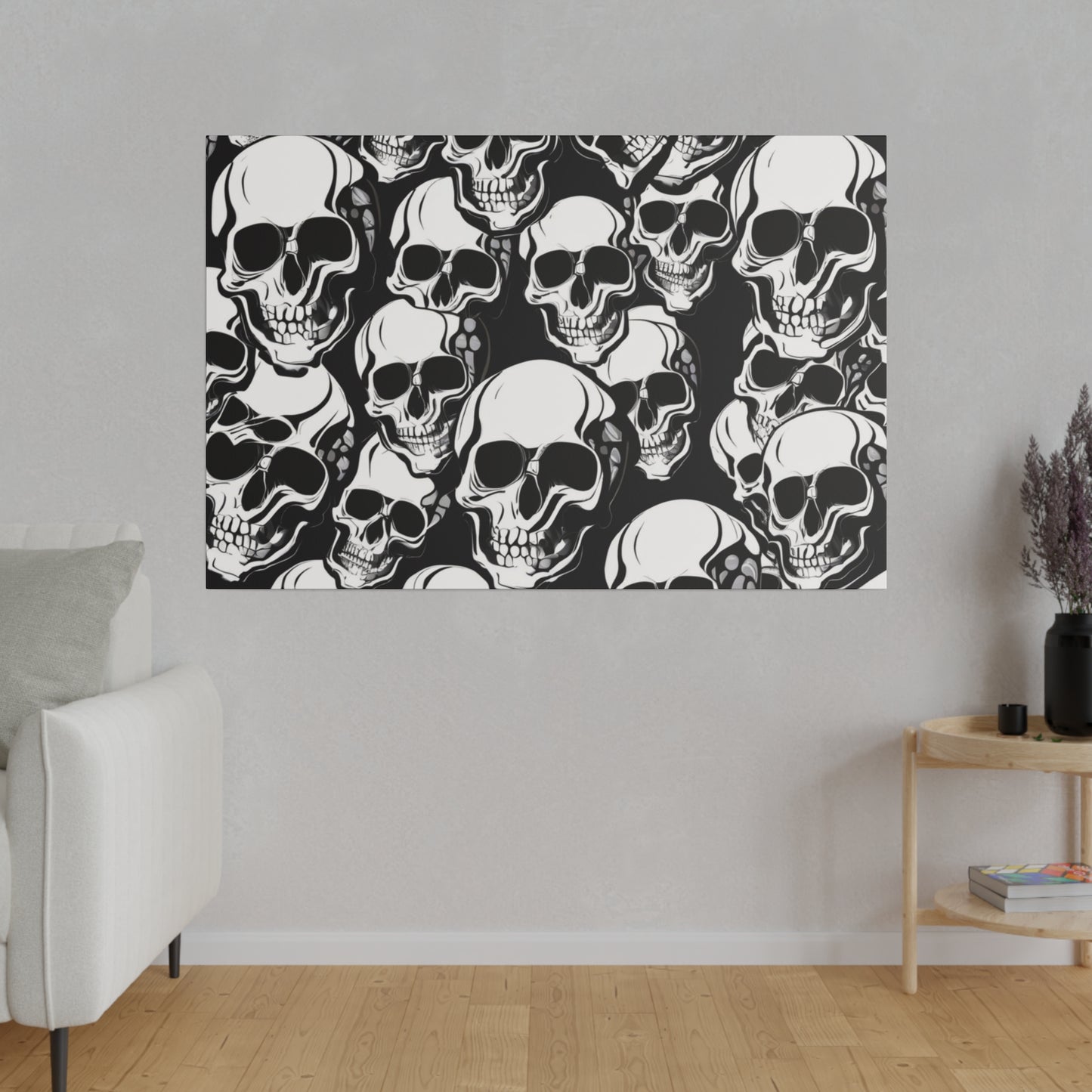 Bold Skull Pattern Canvas Wall Art