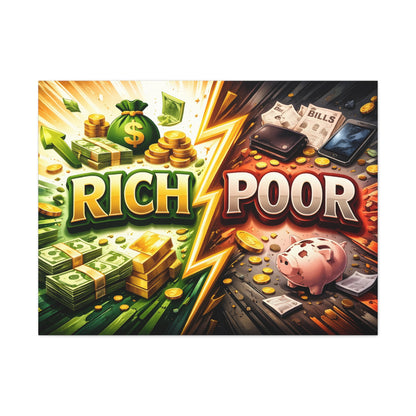 Rich vs Poor Abstract Money Mindset Canvas Canvas image 15