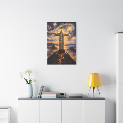 Christ the Redeemer Beneath a Starry Sky – Van Gogh Inspired canvas wall art, product image 54 of 64