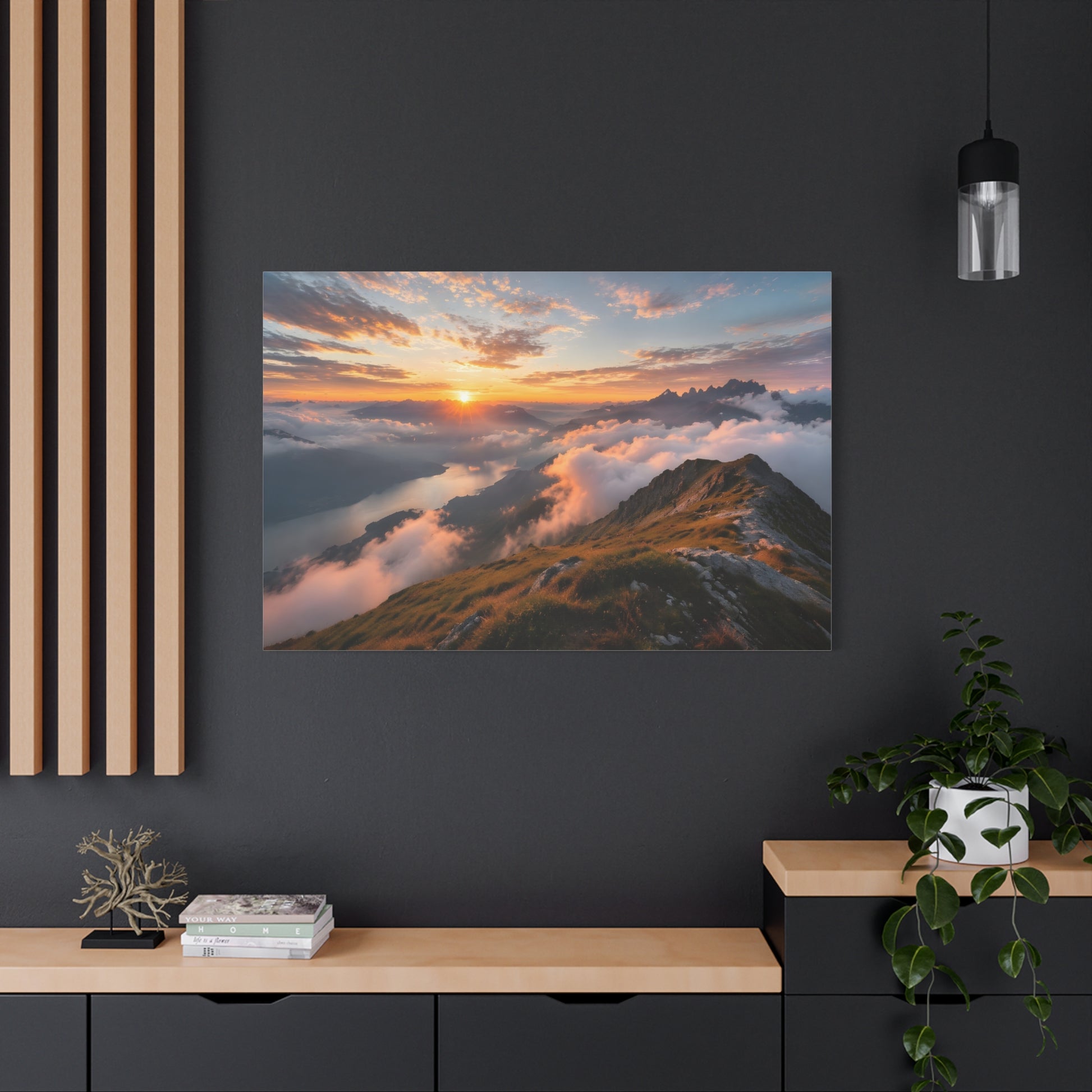 Golden Summit Above the Clouds Canvas Canvas image 74