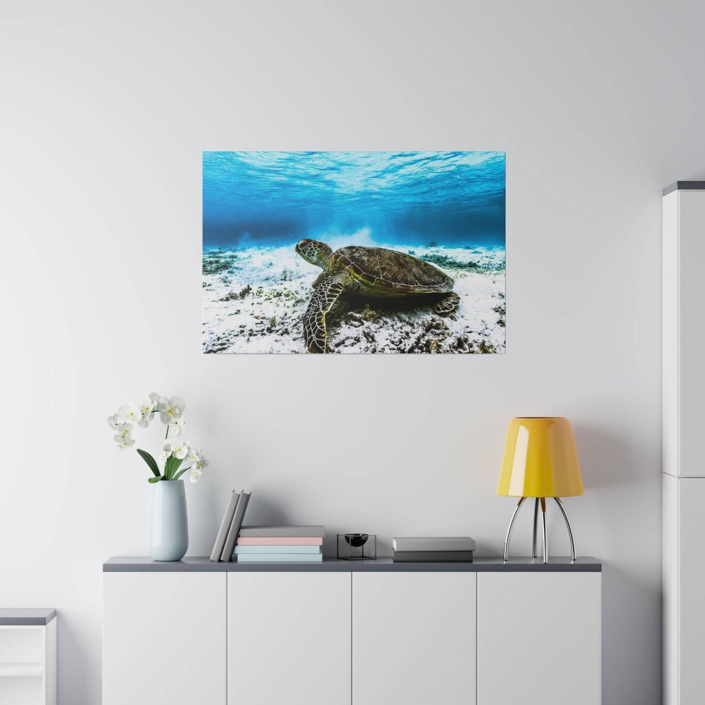 Reef Guardian: Sea Turtle Underwater Canvas Art