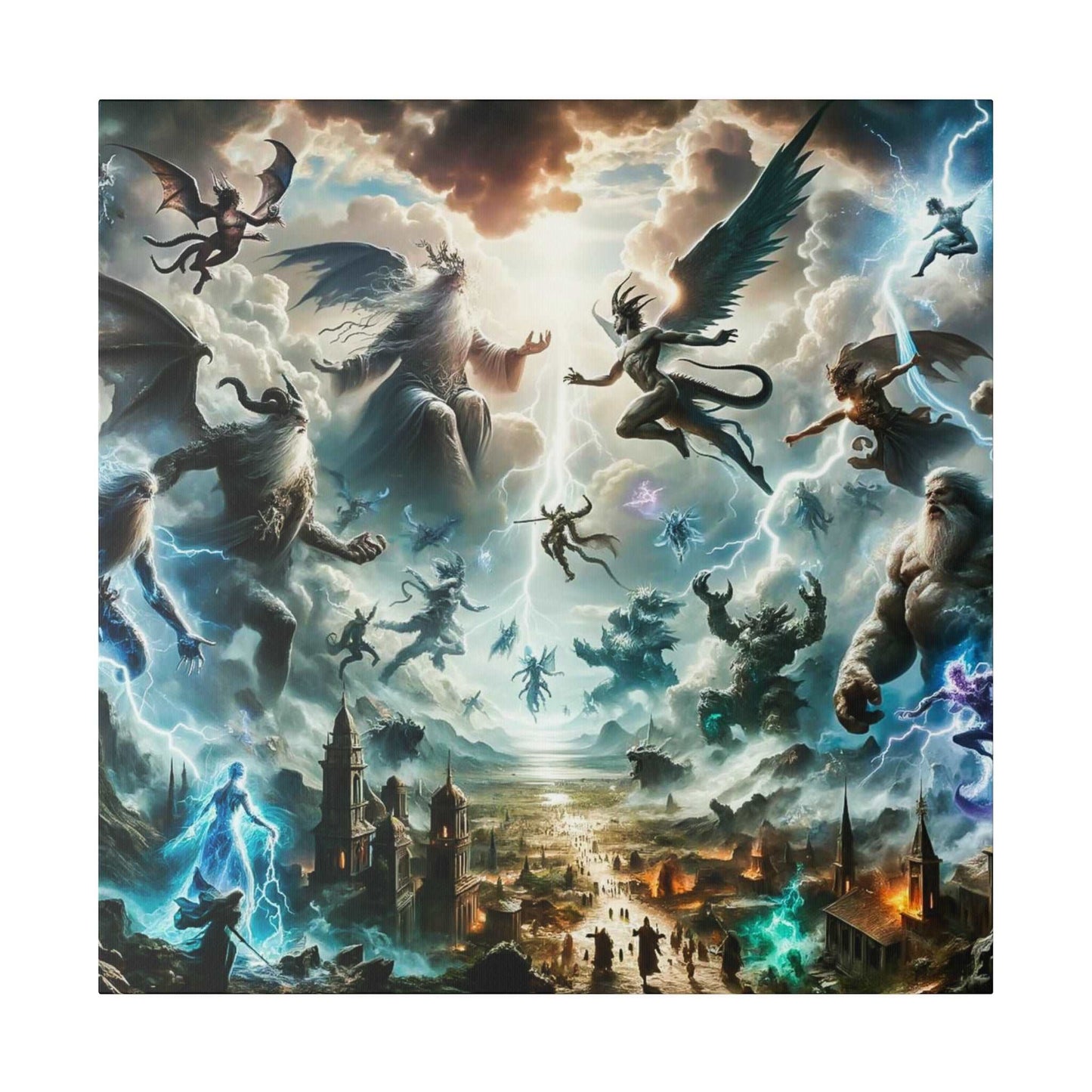 Battle of the Gods: Epic Mythological Canvas Art