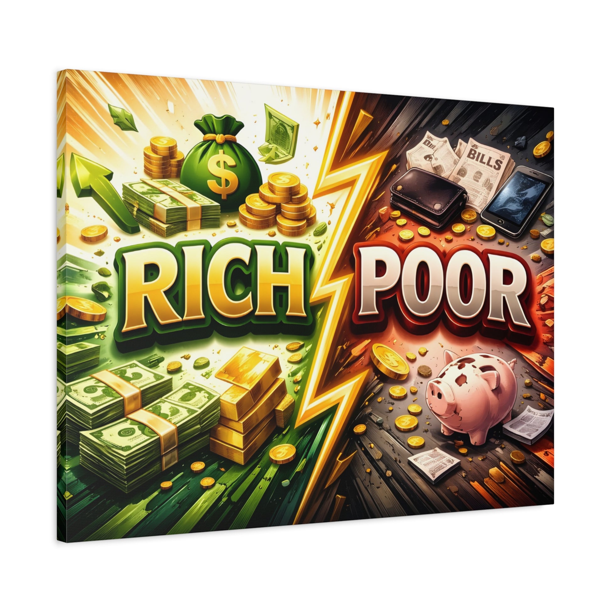Rich vs Poor Abstract Money Mindset Canvas Canvas image 55