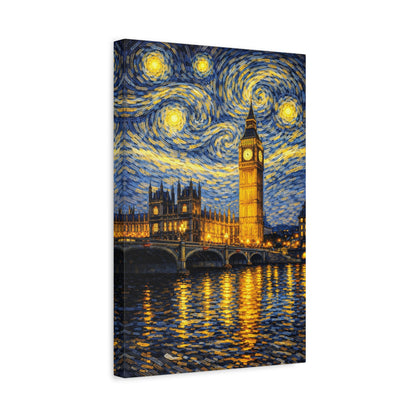 Big Ben Beneath a Starry Sky – Van Gogh Inspired Canvas Print in Van Gogh style canvas art, product image 29 of 64