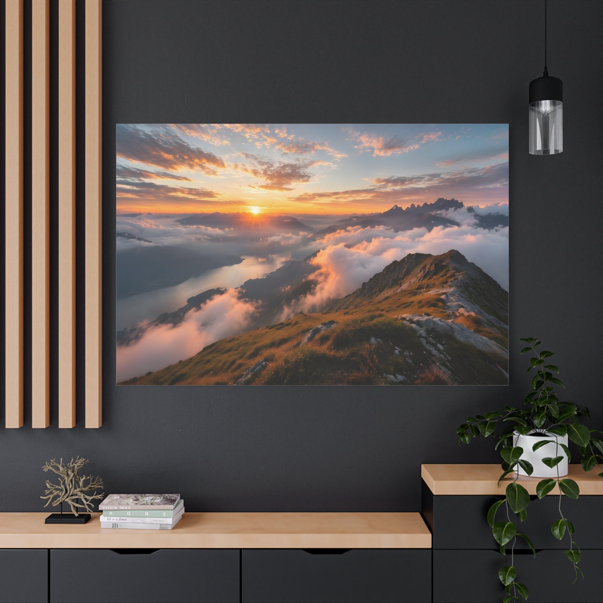 Golden Summit Above the Clouds Canvas Canvas image 80