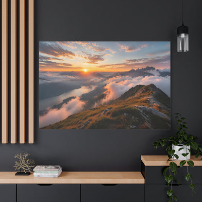 Golden Summit Above the Clouds Canvas Canvas image 80