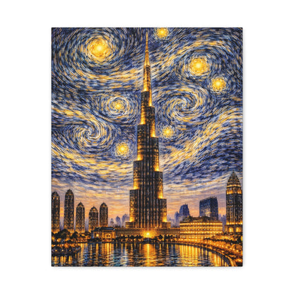 Burj Khalifa Beneath a Starry Sky – Van Gogh Inspired canvas wall art, product image 7 of 68