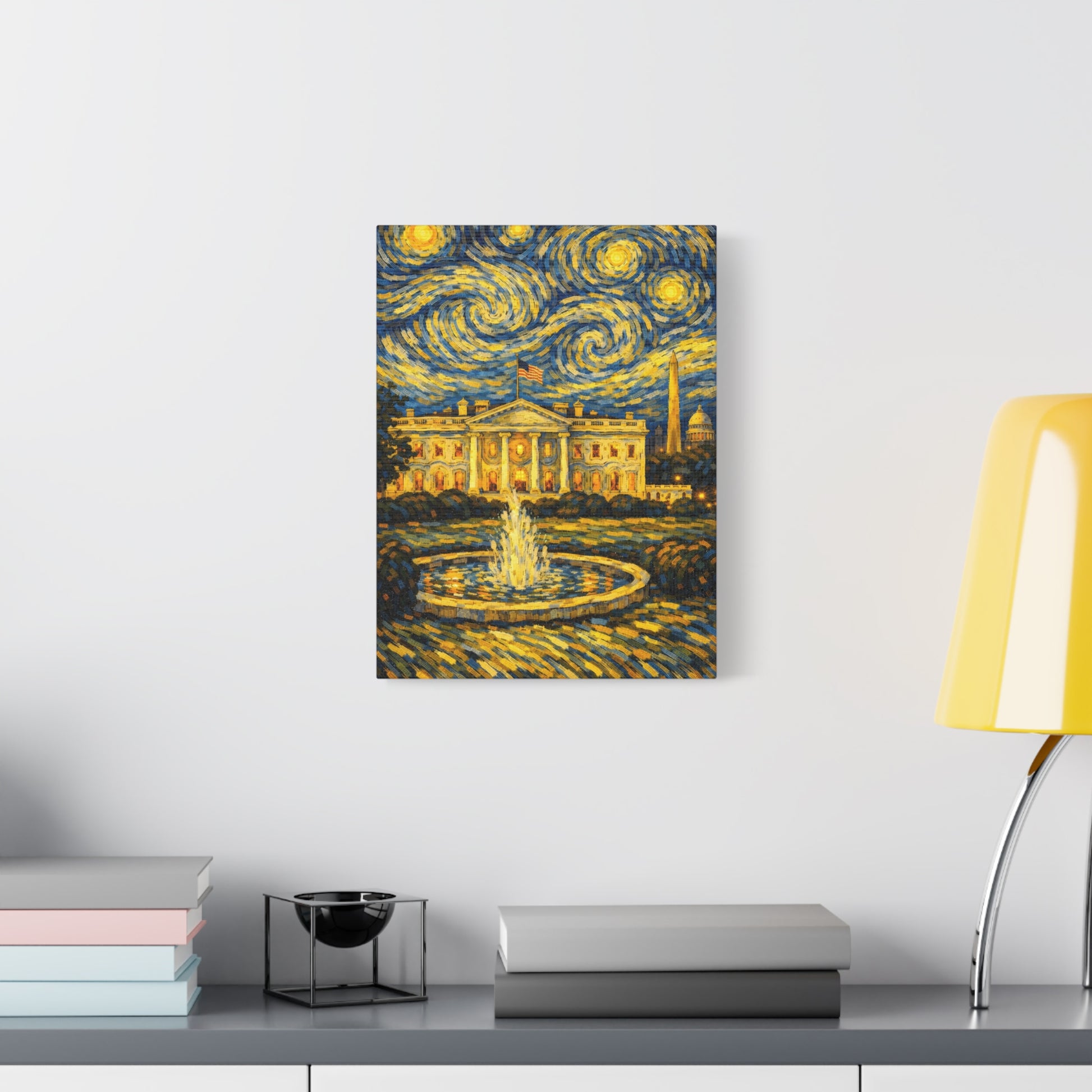 The White House Beneath a Starry Sky – Van Gogh Inspired Canvas Print in Van Gogh style canvas art, product image 28 of 68