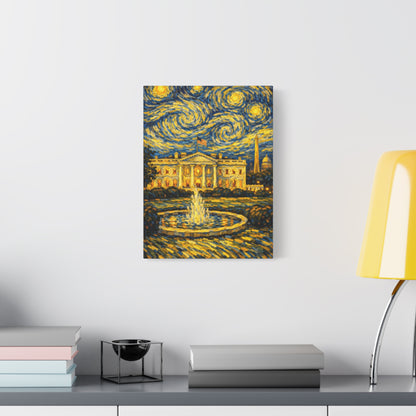 The White House Beneath a Starry Sky – Van Gogh Inspired Canvas Print in Van Gogh style canvas art, product image 28 of 68