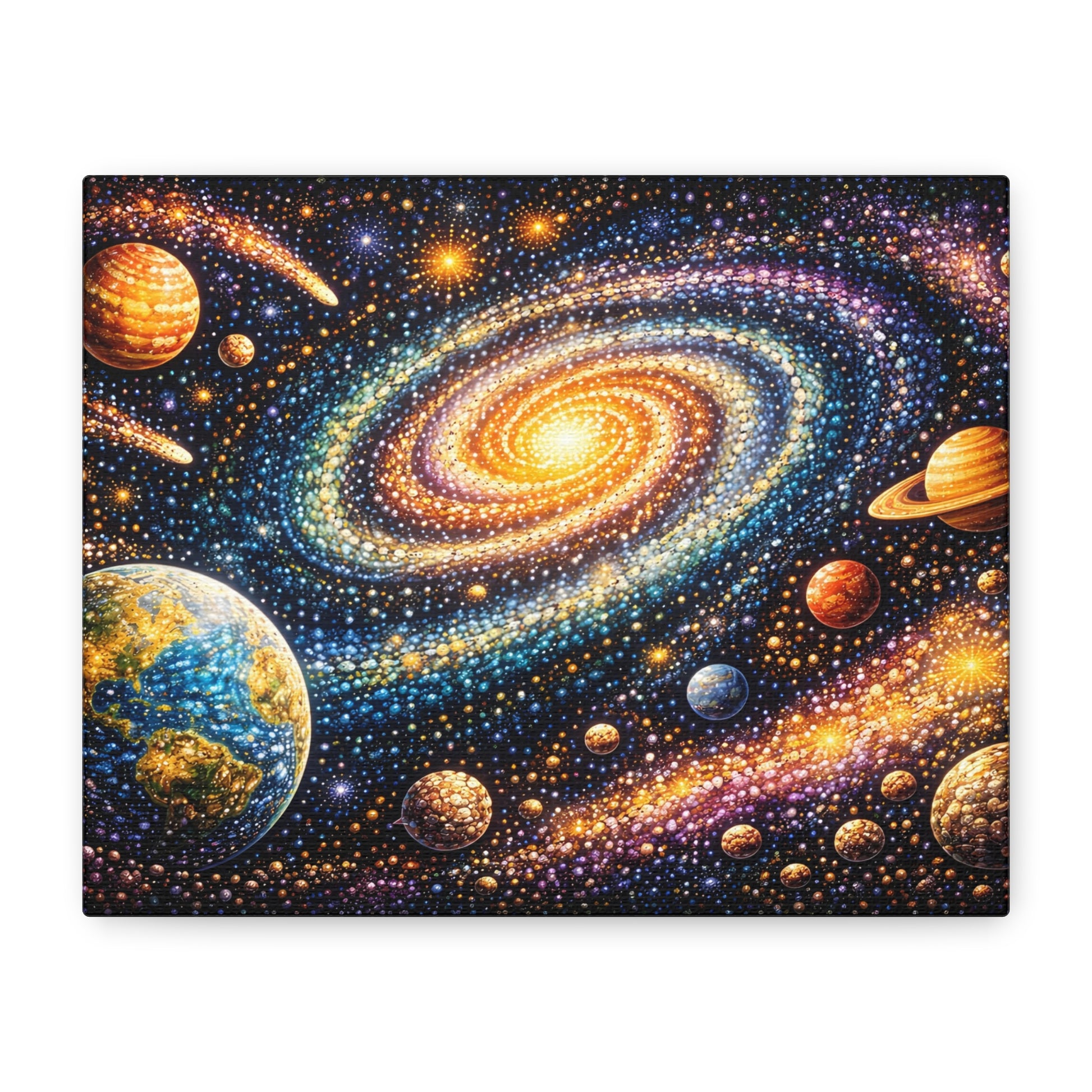 Galaxy Spiral Matte Canvas Wall Art — Colorful Space Planets Decor Canvas image 1