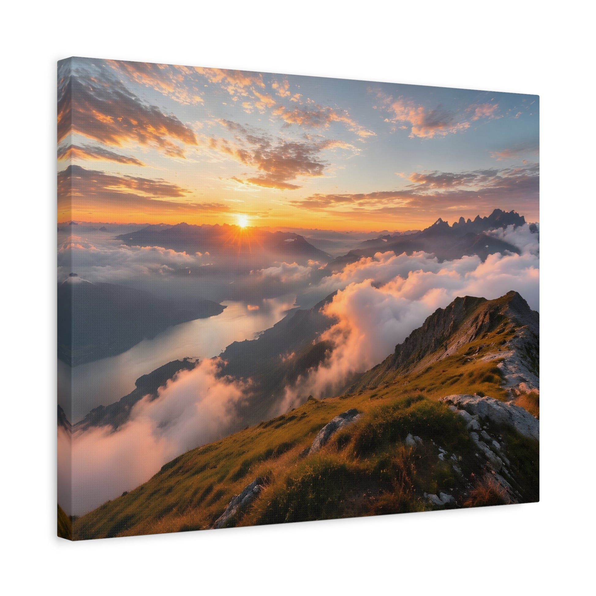 Golden Summit Above the Clouds Canvas Canvas image 39