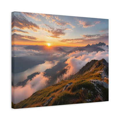 Golden Summit Above the Clouds Canvas Canvas image 39