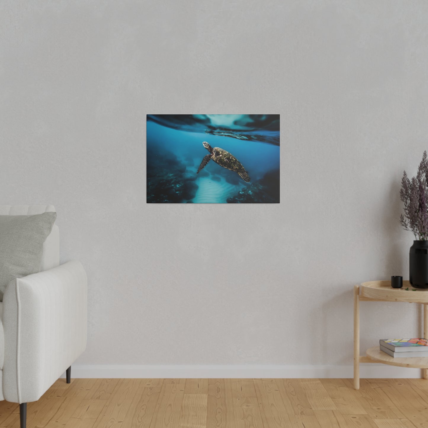 Ocean Grace: Sea Turtle Journey Canvas Art