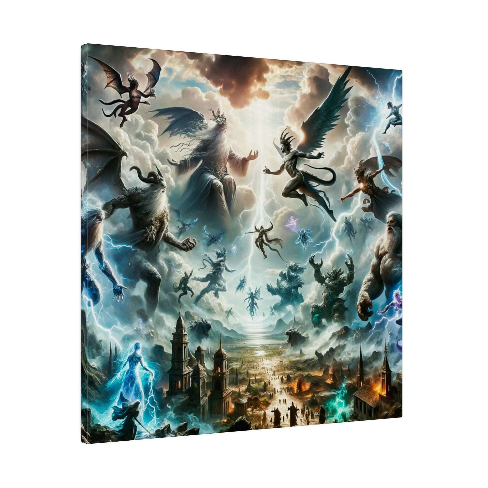 Battle of the Gods: Epic Mythological Canvas Art