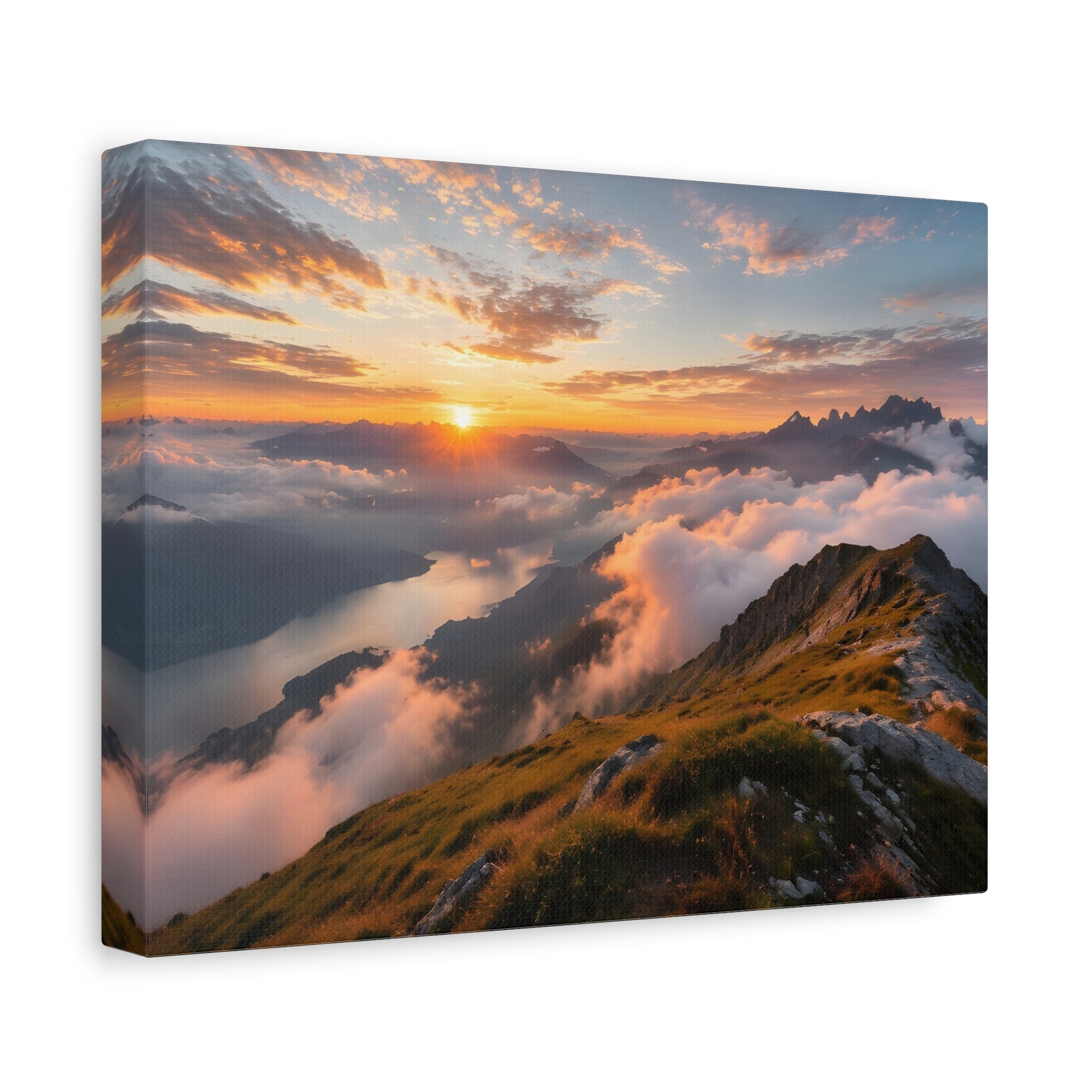 Golden Summit Above the Clouds Canvas Canvas image 24