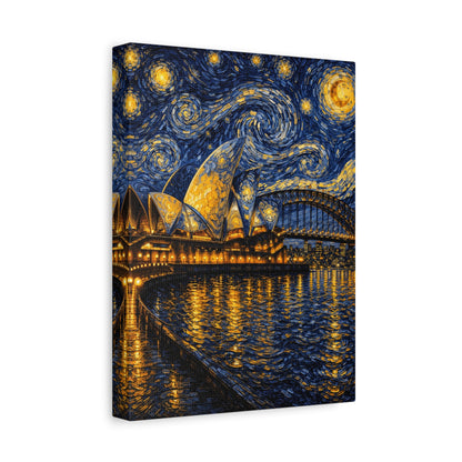Sydney Opera House in a Starry Dream – Van Gogh Inspired Canvas Print in Van Gogh style canvas art, product image 19 of 60