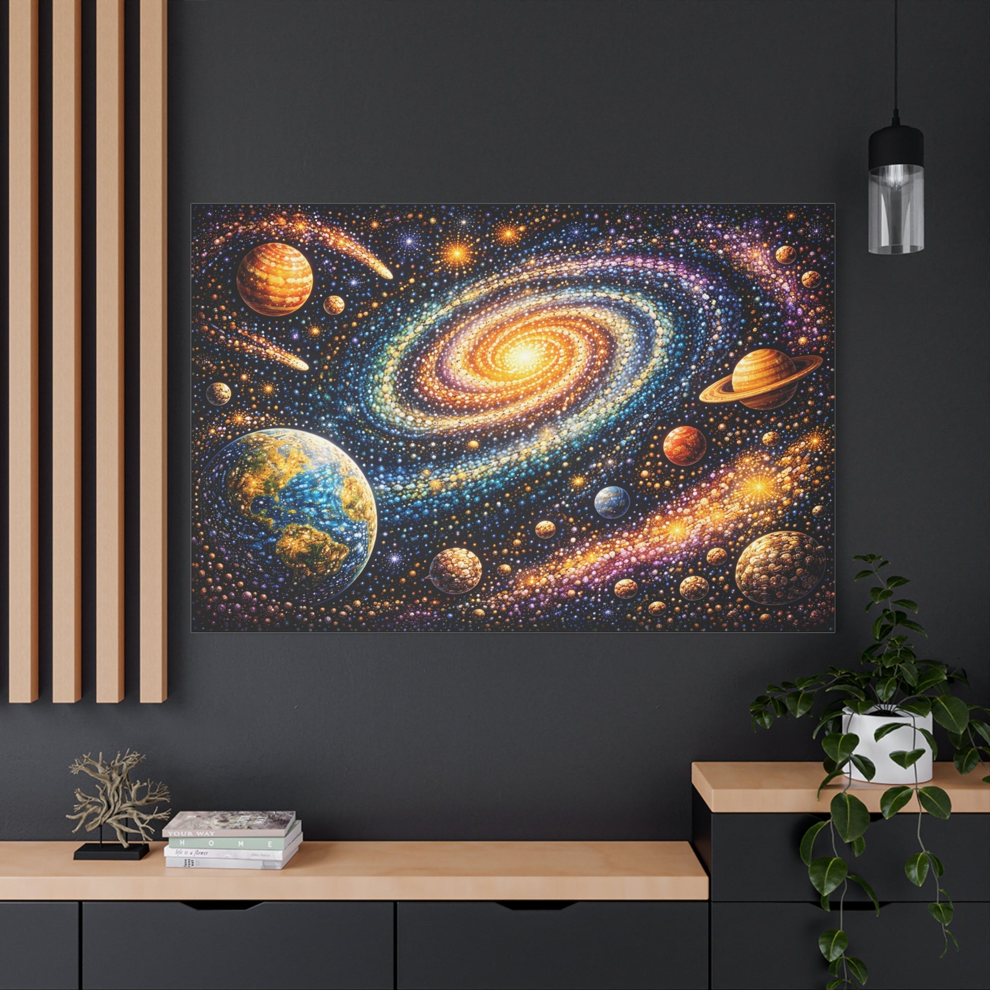Galaxy Spiral Matte Canvas Wall Art — Colorful Space Planets Decor Canvas image 72
