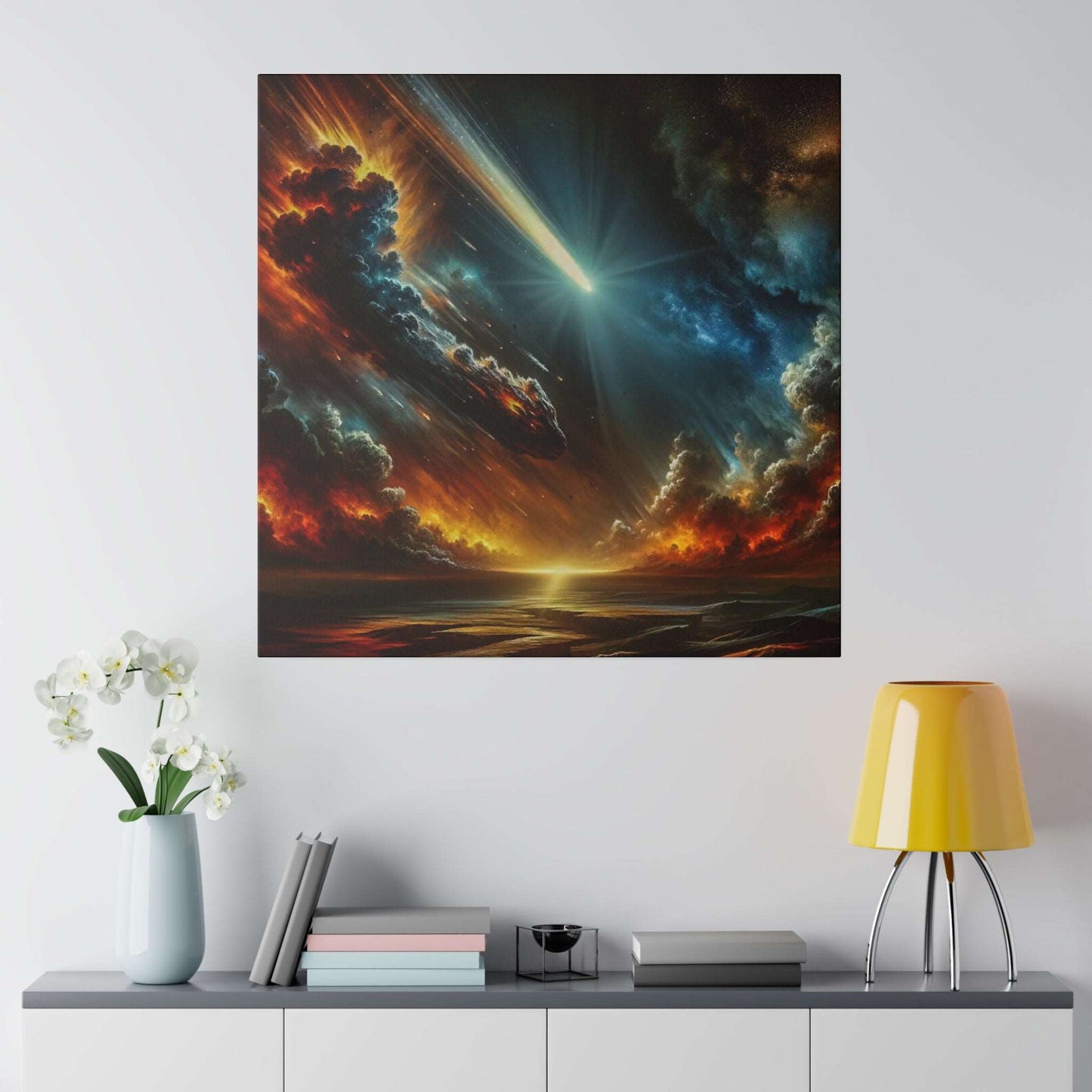 Apocalyptic Impact: Meteor Strike Canvas Art