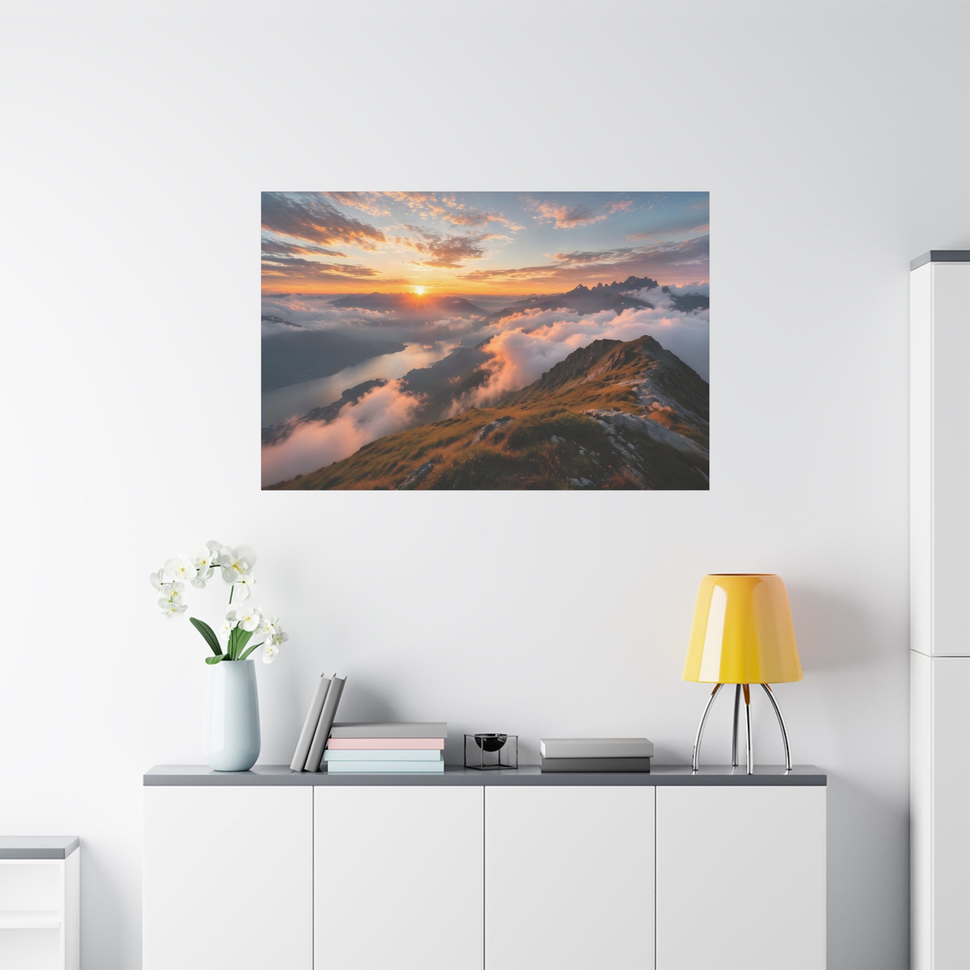 Golden Summit Above the Clouds Canvas Canvas image 73