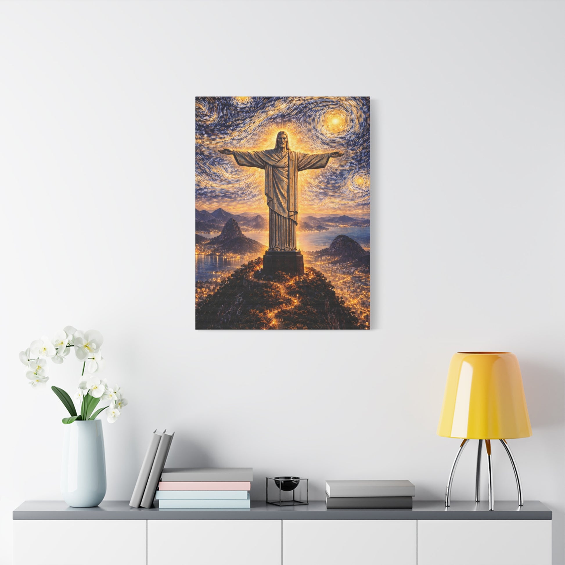 Christ the Redeemer Beneath a Starry Sky – Van Gogh Inspired canvas wall art, product image 51 of 64