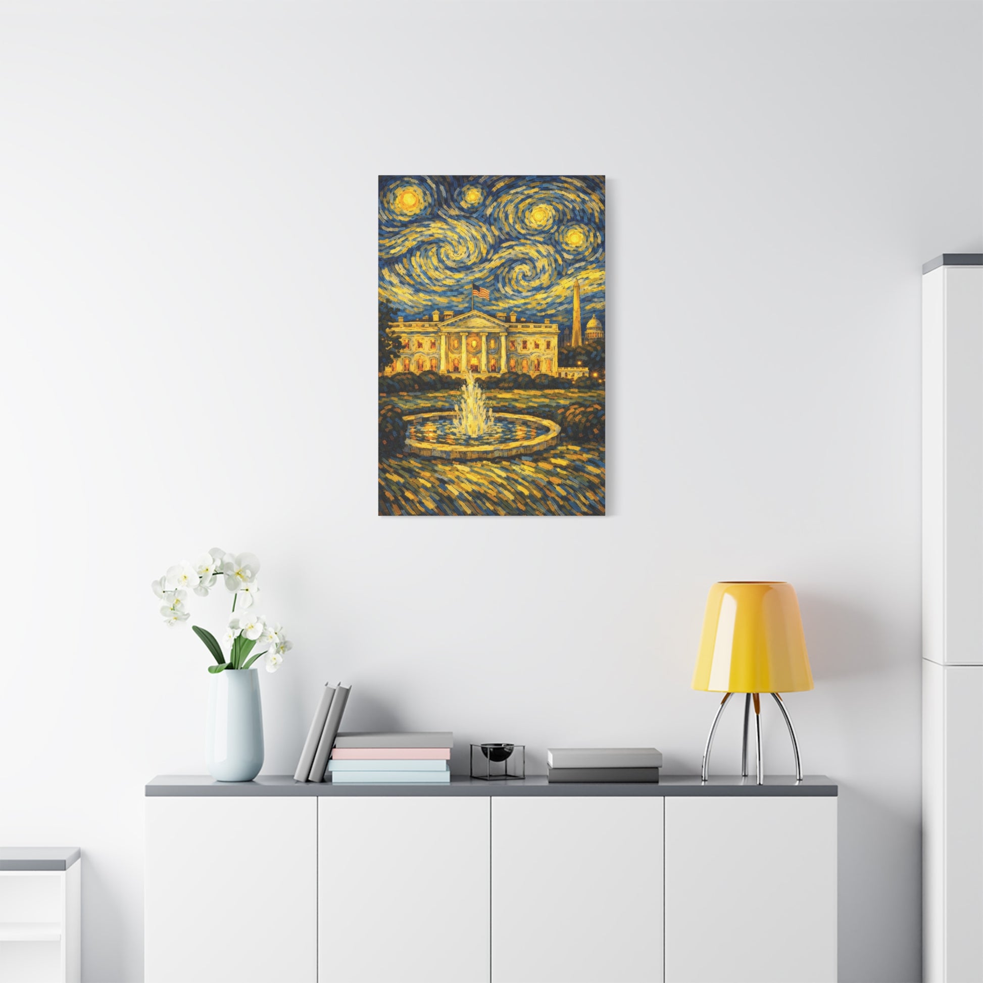 The White House Beneath a Starry Sky – Van Gogh Inspired Canvas Print in Van Gogh style canvas art, product image 58 of 68
