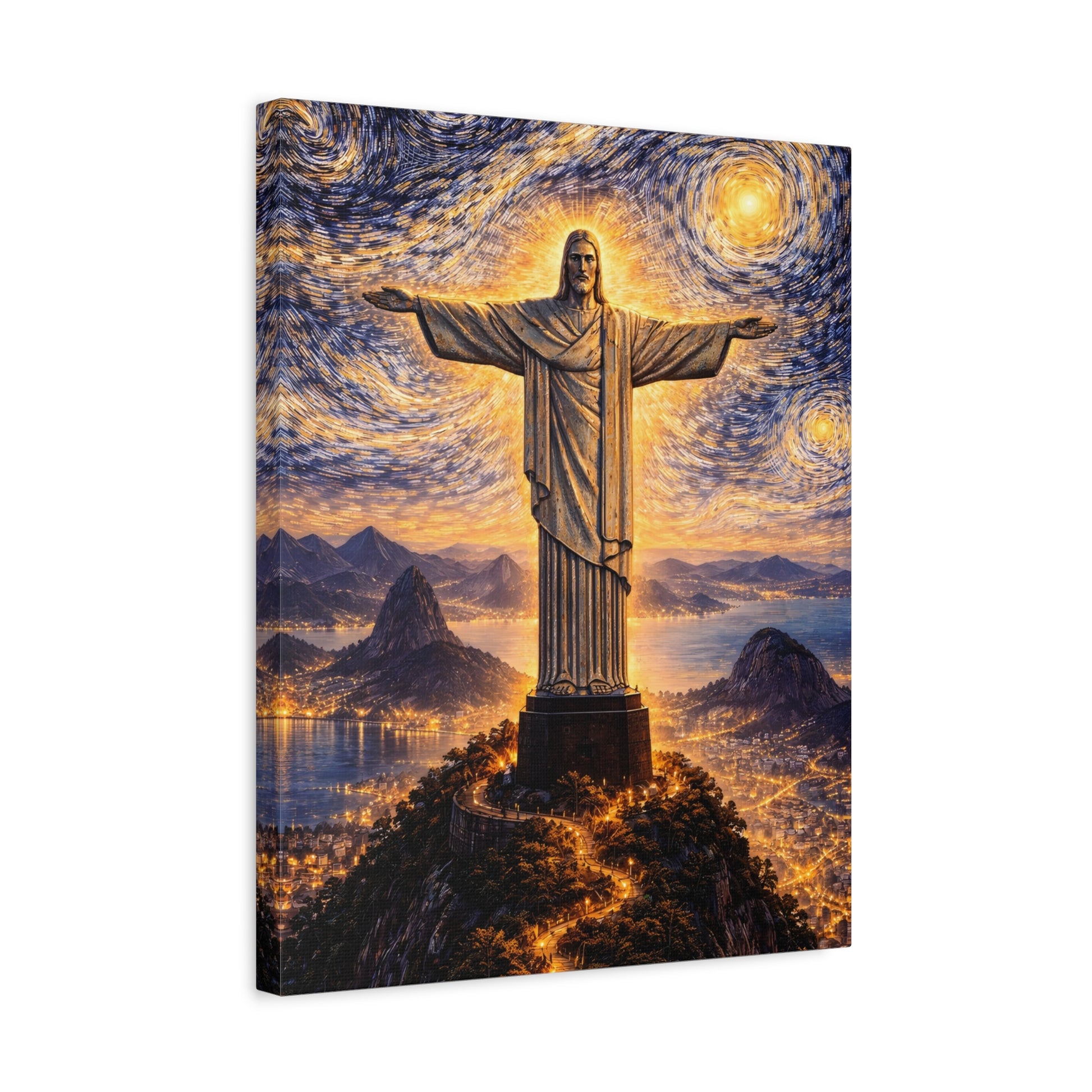 Christ the Redeemer Beneath a Starry Sky – Van Gogh Inspired canvas wall art, product image 32 of 64