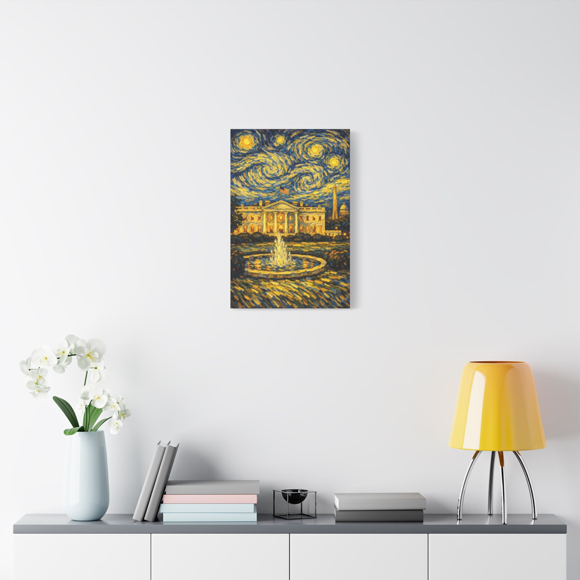 The White House Beneath a Starry Sky – Van Gogh Inspired Canvas Print in Van Gogh style canvas art, product image 40 of 68