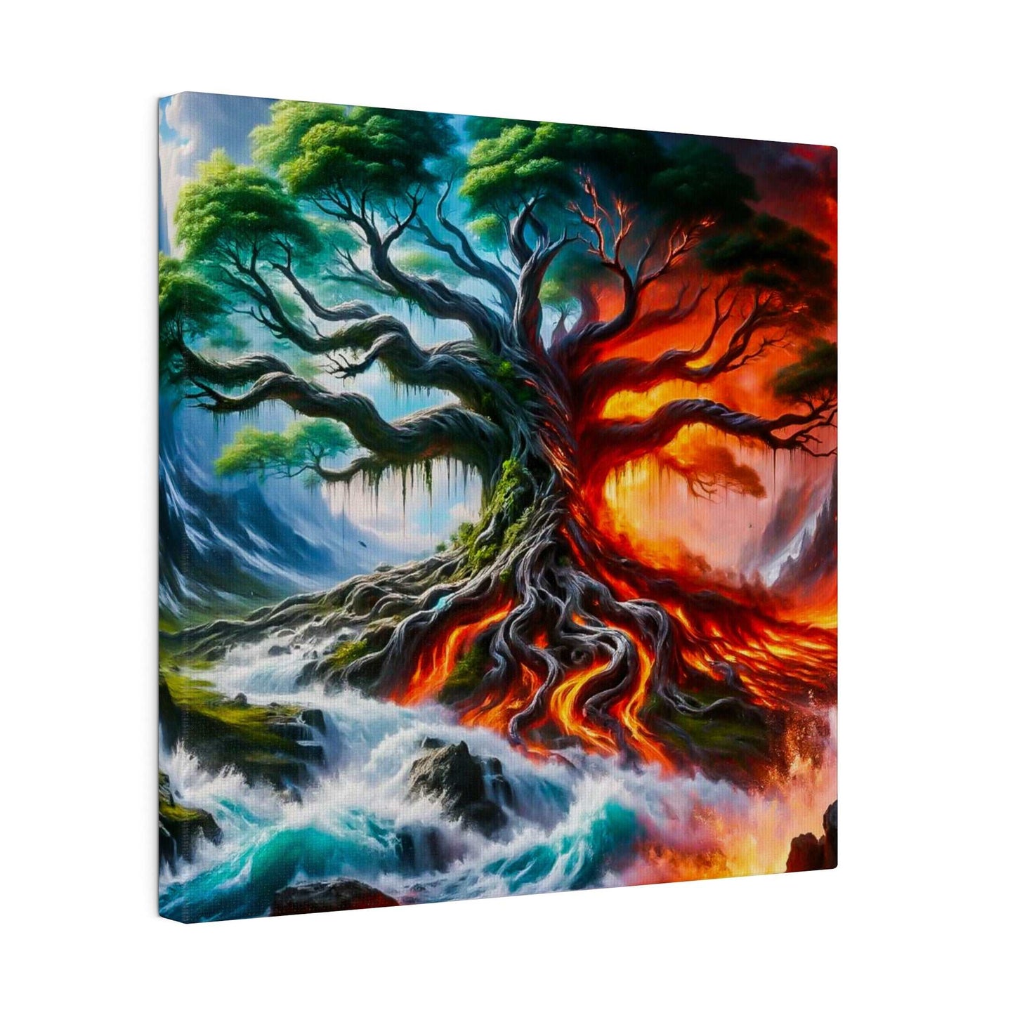 Ethereal Fusion: Elemental Forces Canvas Art