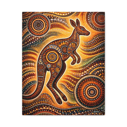Kangaroo Aboriginal Dot Art Canvas Print – Warm Boho Wall Decor Canvas image 7