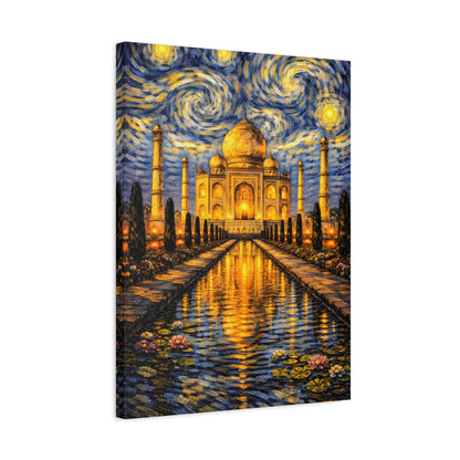 The Taj Mahal in a Starry Dream – Van Gogh Inspired Canvas Print in Van Gogh style canvas art, product image 37 of 60