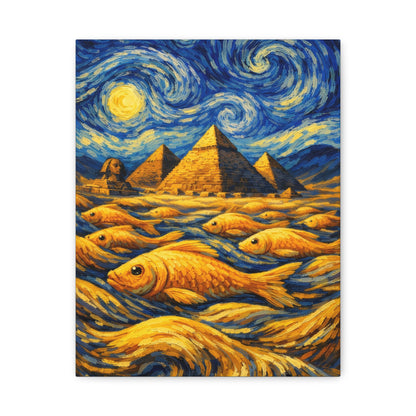 Golden Currents Over Giza – Van Gogh Inspired canvas wall art, product image 3 of 52