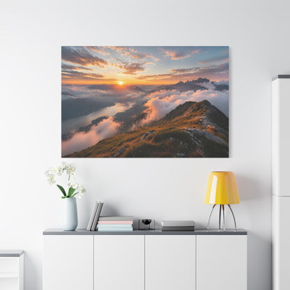 Golden Summit Above the Clouds Canvas Canvas image 79