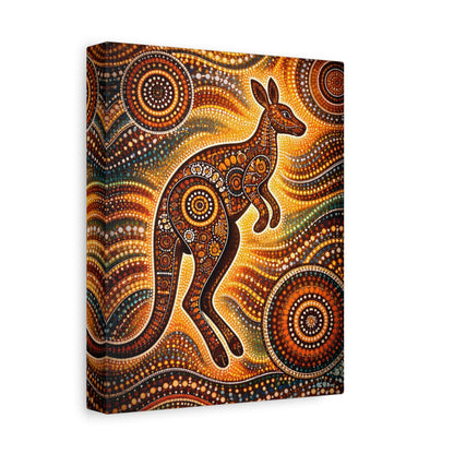Kangaroo Aboriginal Dot Art Canvas Print – Warm Boho Wall Decor Canvas image 17