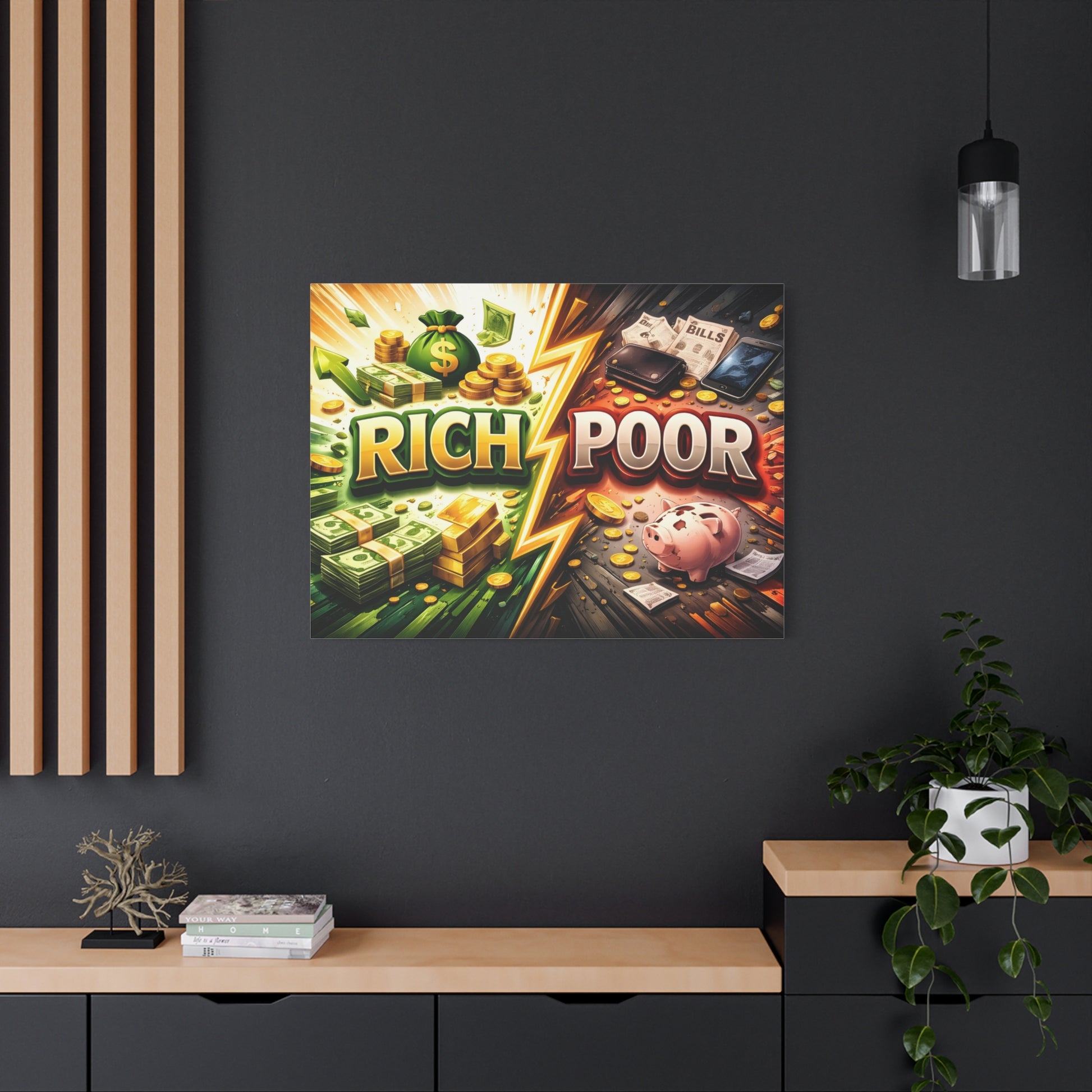 Rich vs Poor Abstract Money Mindset Canvas Canvas image 63