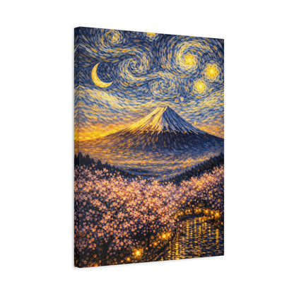 Mount Fuji Under a Starry Sky – Van Gogh Inspired canvas wall art, product image 38 of 64