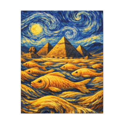 Golden Currents Over Giza – Van Gogh Inspired canvas wall art, product image 10 of 52