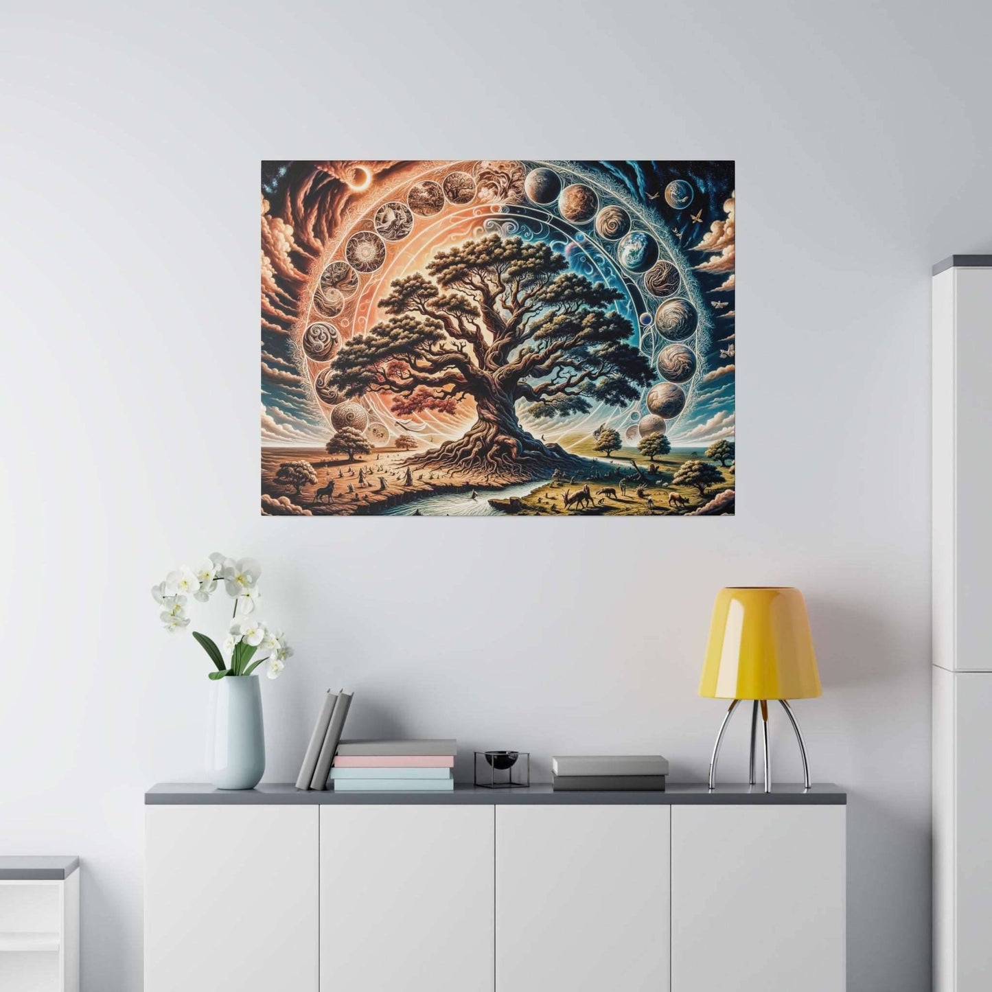 Cosmic Harmony: Tree of Life Universe Canvas Art