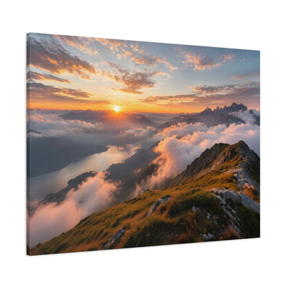 Golden Summit Above the Clouds Canvas Canvas image 66