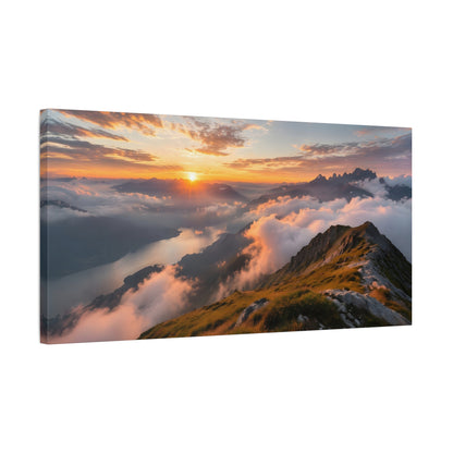 Golden Summit Above the Clouds Canvas Canvas image 51