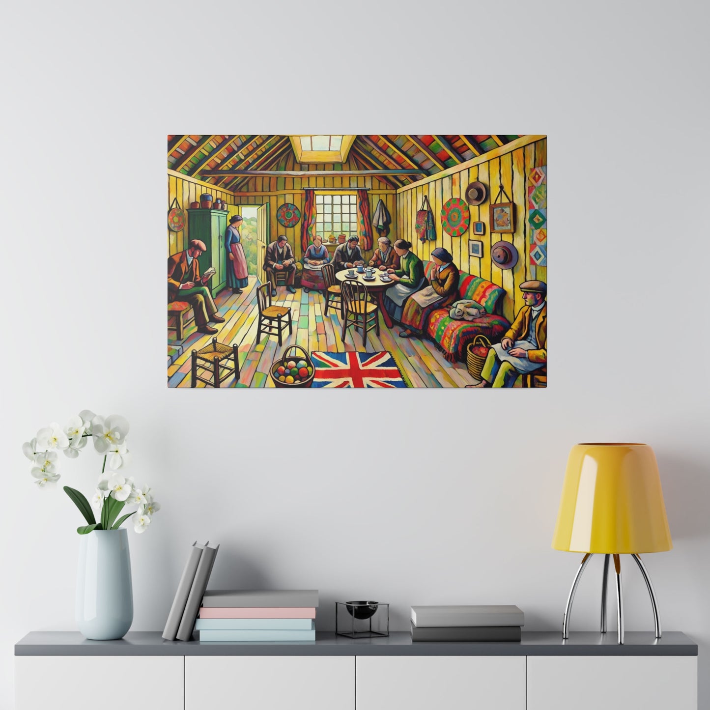 British Tranquillity: Indoor Scene Canvas Print Style Of Paul Gauguin