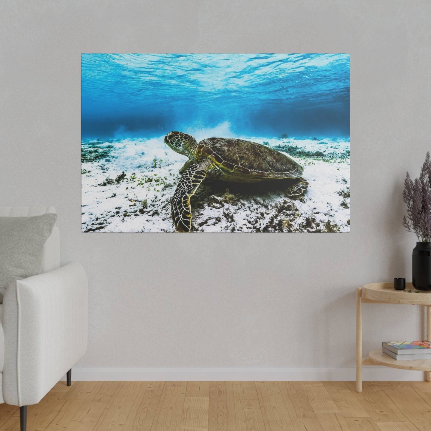 Reef Guardian: Sea Turtle Underwater Canvas Art