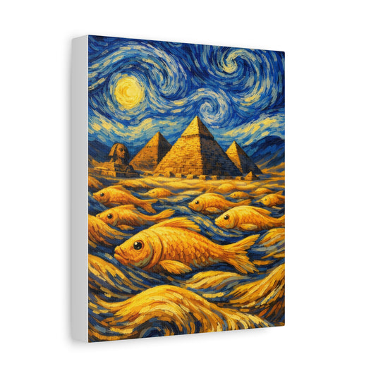 Golden Currents Over Giza – Van Gogh Inspired canvas wall art, product image 1 of 52
