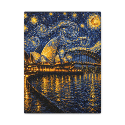 Sydney Opera House in a Starry Dream – Van Gogh Inspired Canvas Print in Van Gogh style canvas art, product image 4 of 60