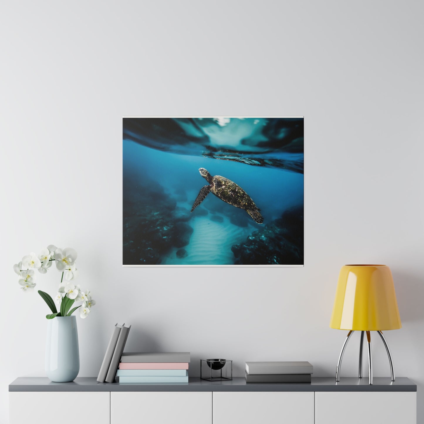 Ocean Grace: Sea Turtle Journey Canvas Art