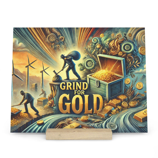 Grind for Gold: Motivational Gallery Board – Inspirational Art