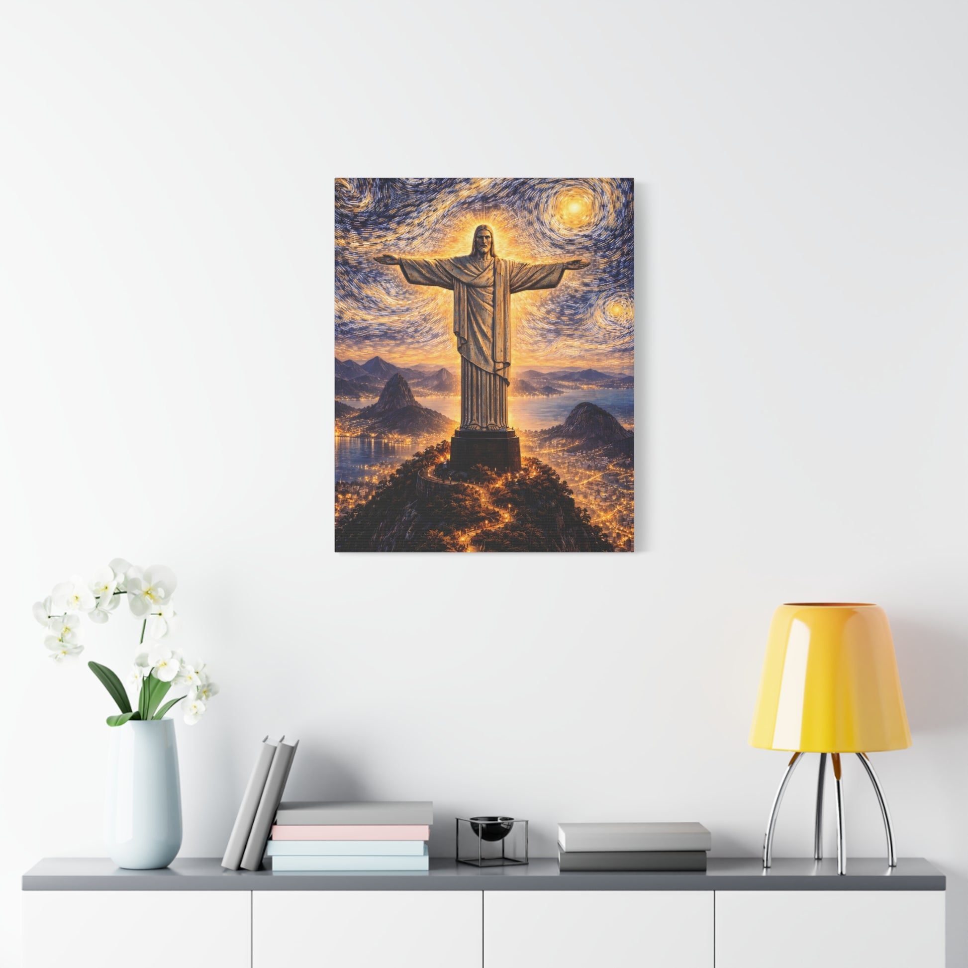 Christ the Redeemer Beneath a Starry Sky – Van Gogh Inspired canvas wall art, product image 48 of 64