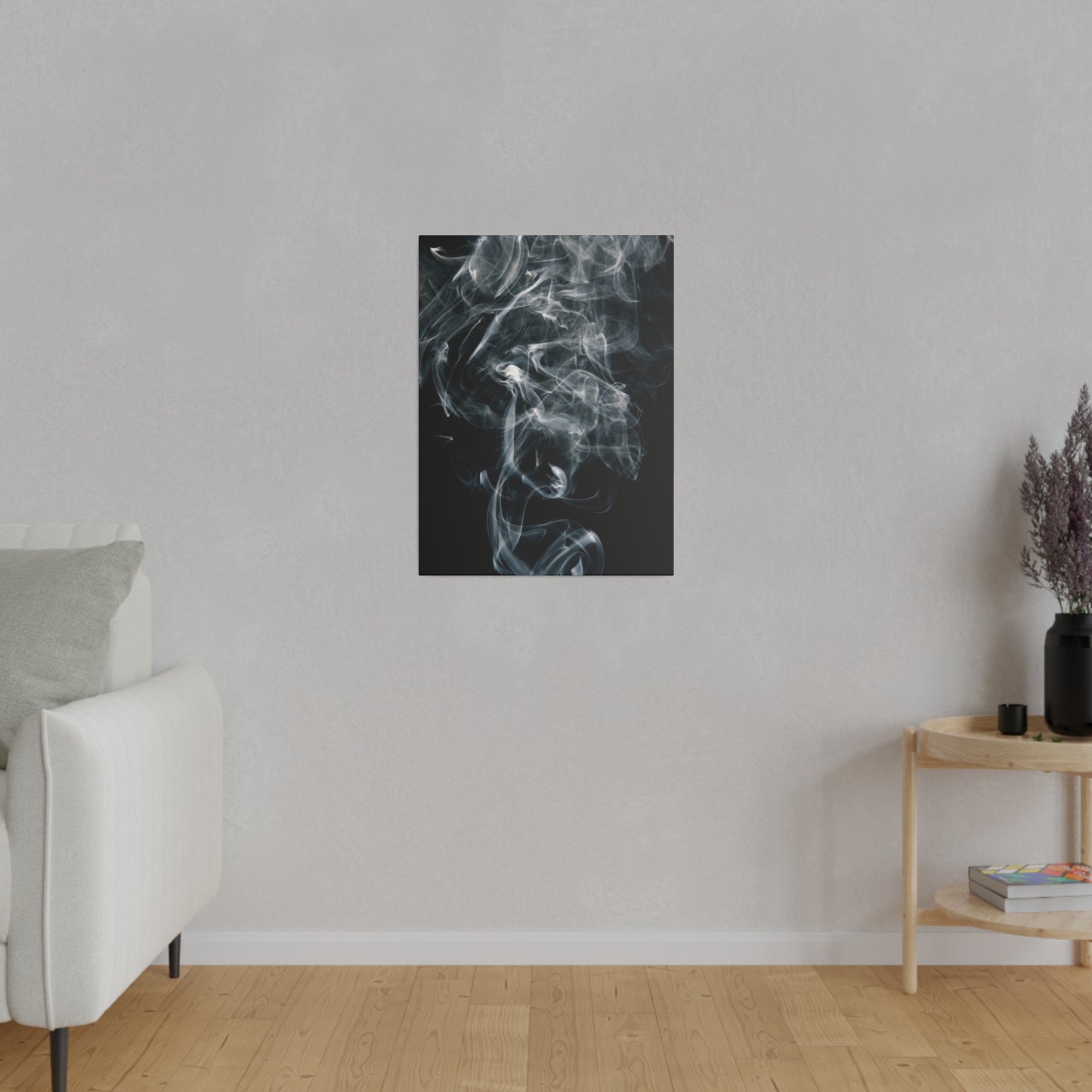 Ethereal Smoke Art Print – Elegant Black and White Wall Décor for Modern Interiors