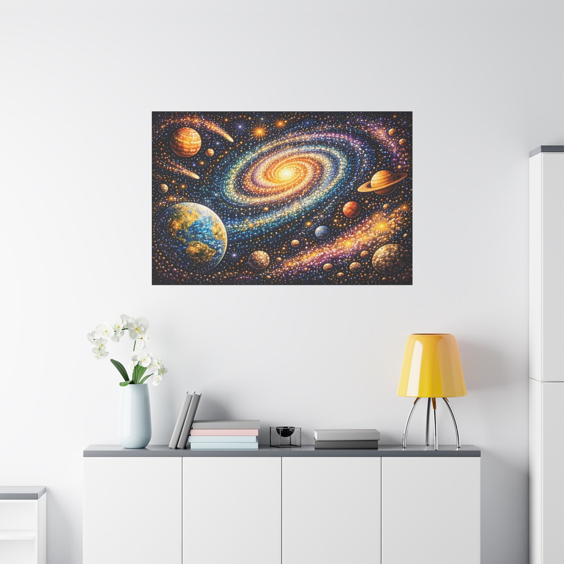 Galaxy Spiral Matte Canvas Wall Art — Colorful Space Planets Decor Canvas image 65