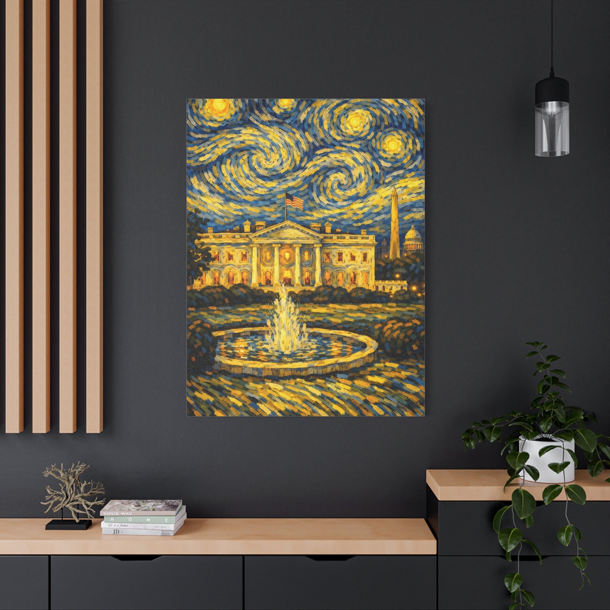 The White House Beneath a Starry Sky – Van Gogh Inspired Canvas Print in Van Gogh style canvas art, product image 68 of 68