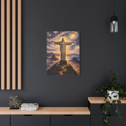 Christ the Redeemer Beneath a Starry Sky – Van Gogh Inspired canvas wall art, product image 52 of 64